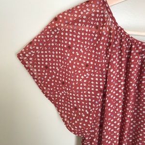 Ya Los Angeles Brick Red Patterned Dress | M